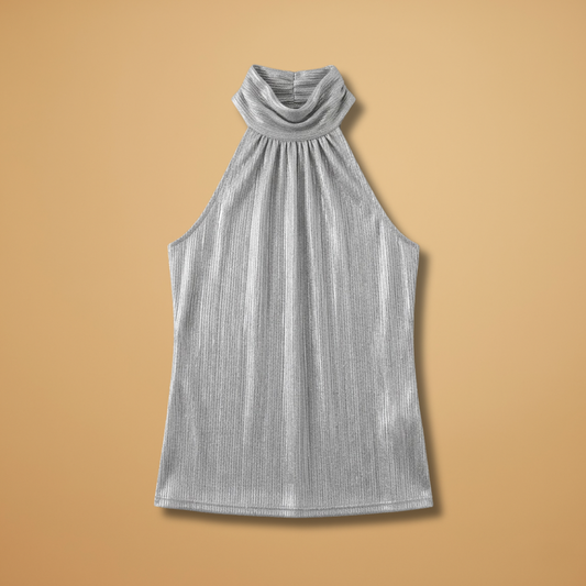 Halter Top with Round Neck and Versatile Design for Women