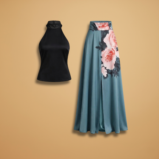 Long Shirt with Vertical Stripes and Button Closure for Women