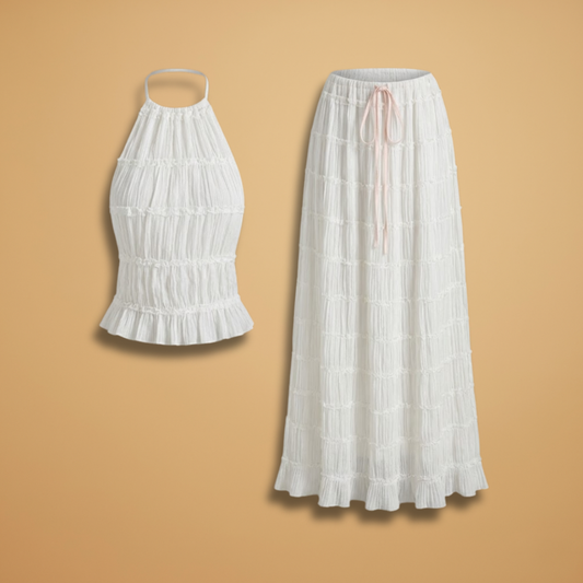 Maxi Dress with Adjustable Top and Ruffle Details for Women