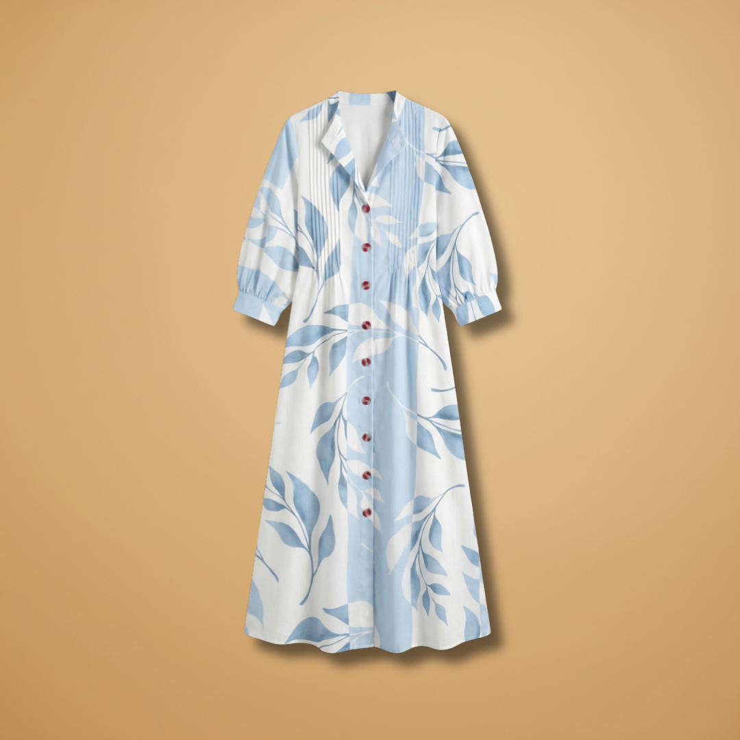 Maxi Dress with Floral Print and Pockets for Women
