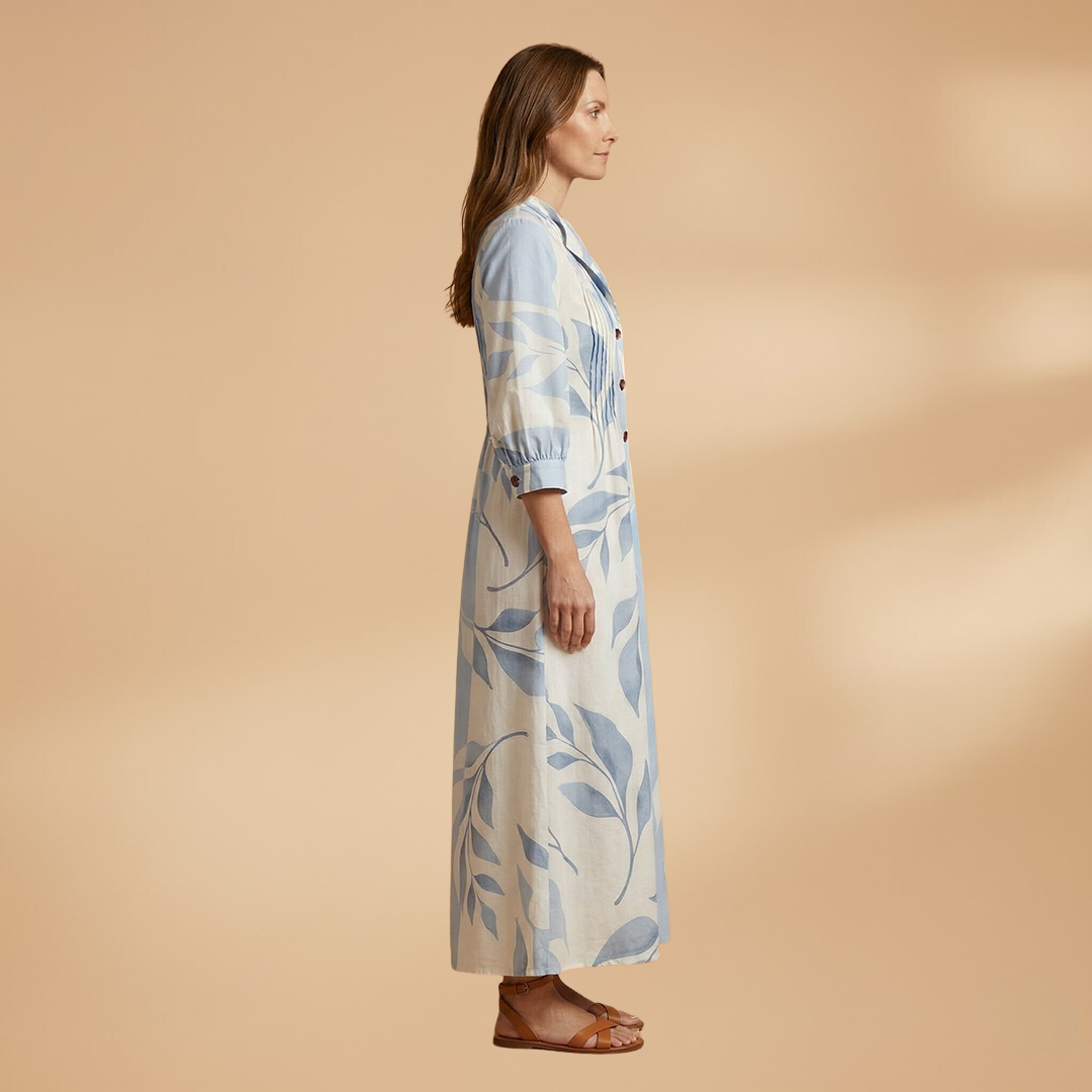 Maxi Dress with Floral Print and Pockets for Women