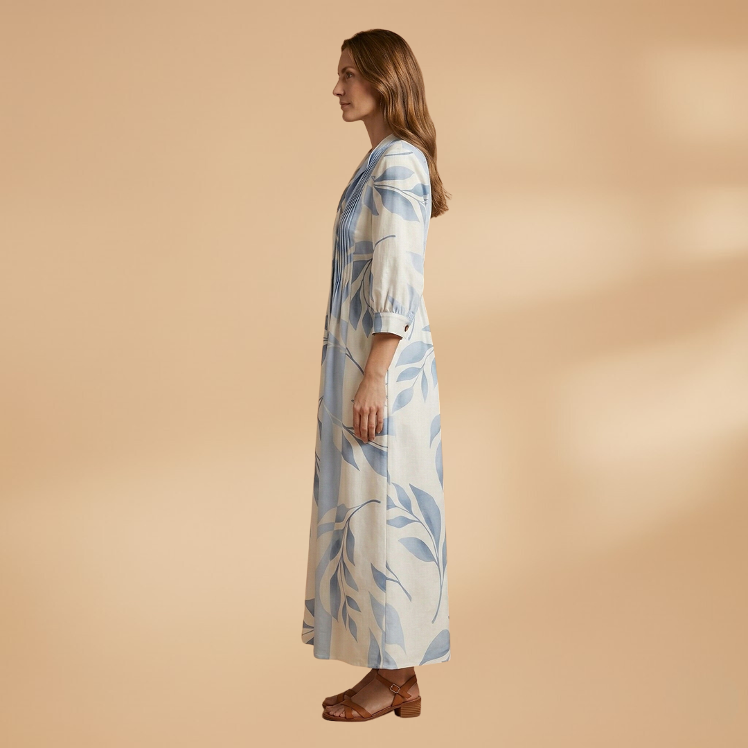 Maxi Dress with Floral Print and Pockets for Women