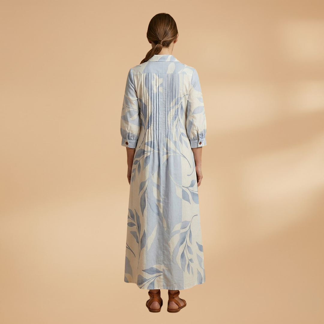 Maxi Dress with Floral Print and Pockets for Women