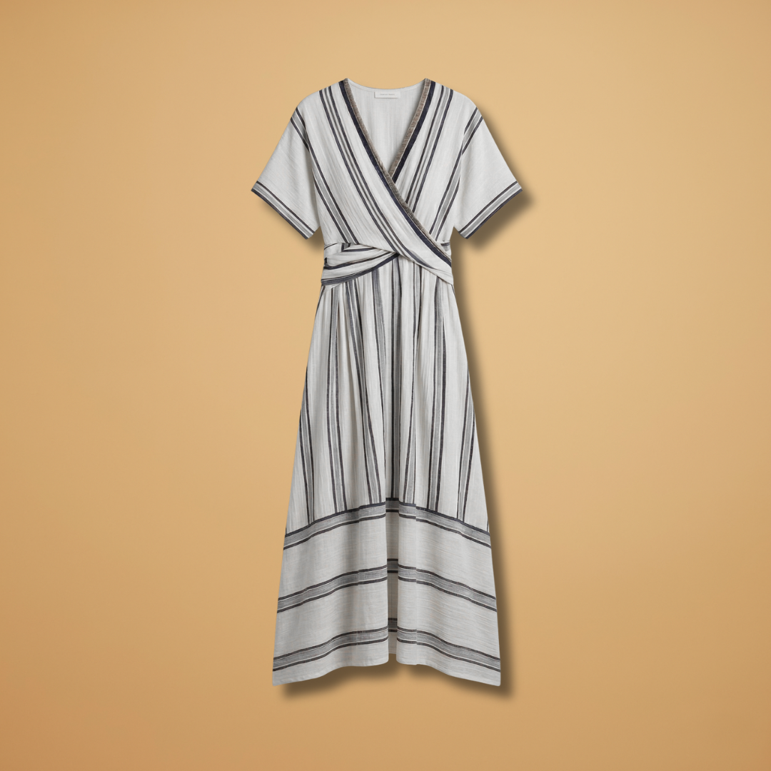 Maxi Dress Round Neckline and Short Sleeves for Women