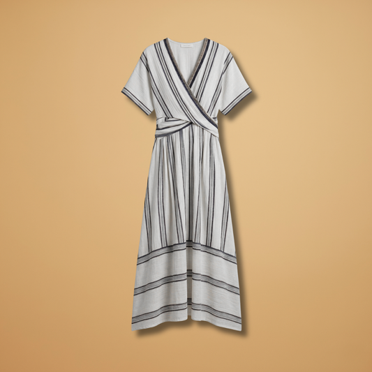 Maxi Dress Round Neckline and Short Sleeves for Women