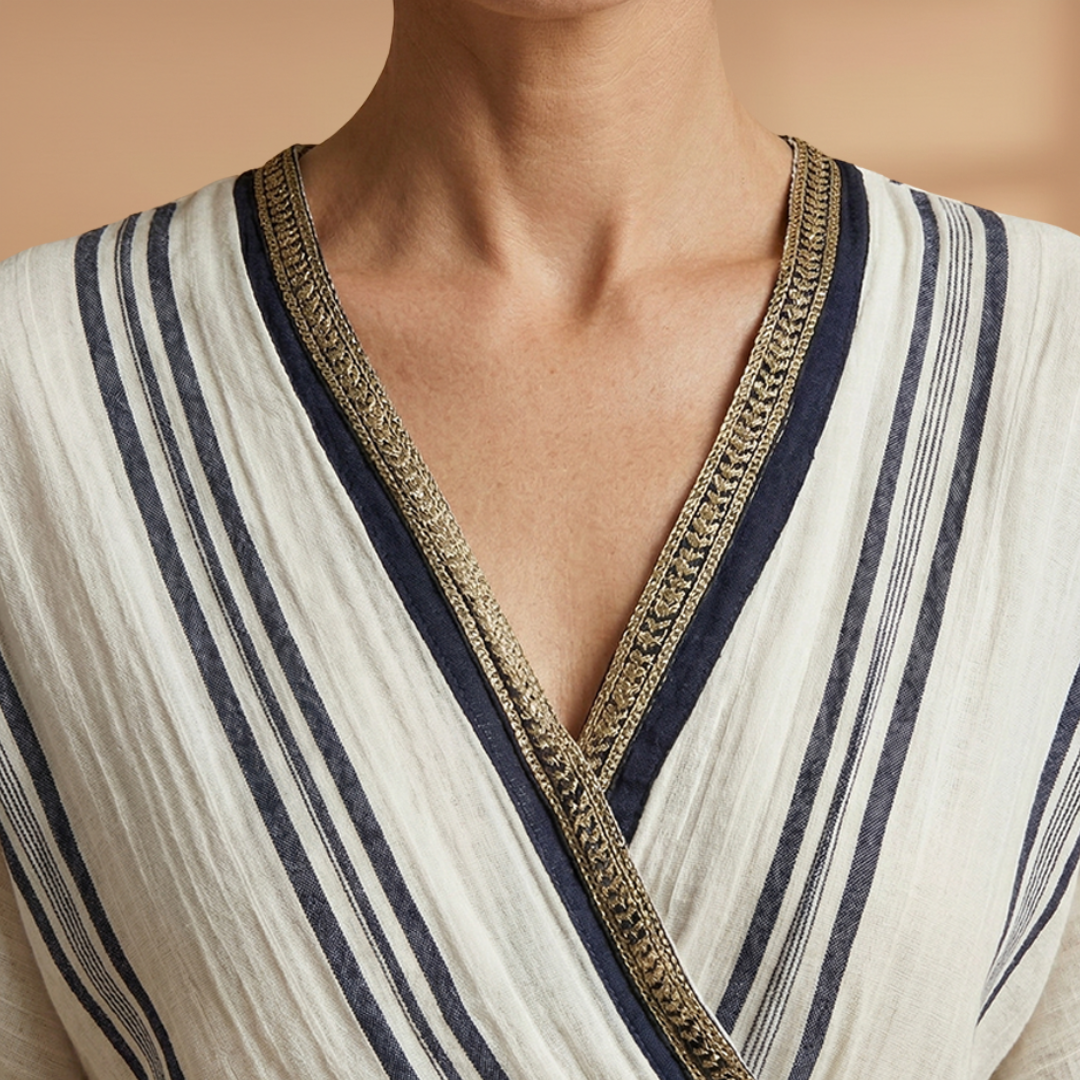 Maxi Dress Round Neckline and Short Sleeves for Women