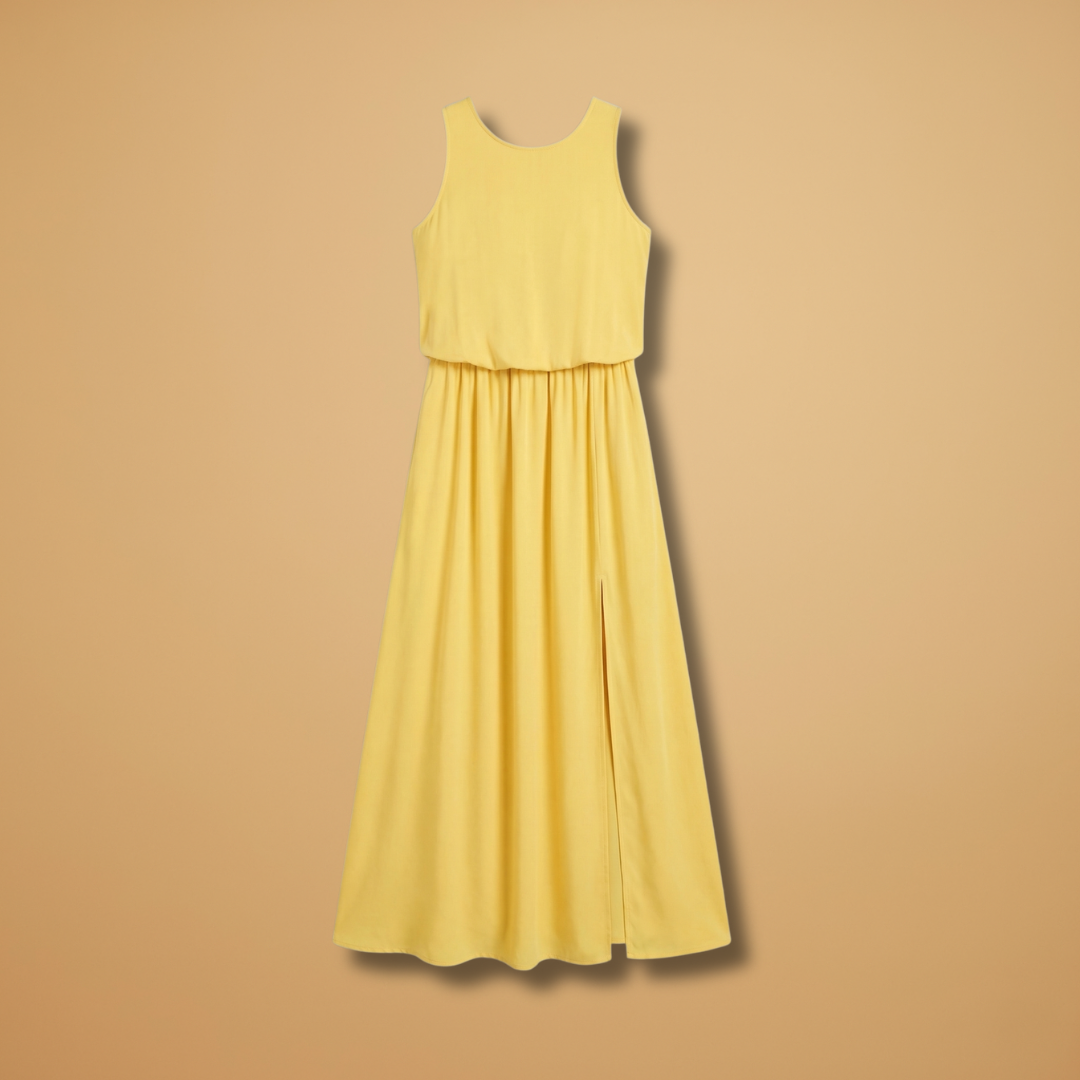 Maxi Dress with Sleeveless Cut and Flowing Skirt for Women