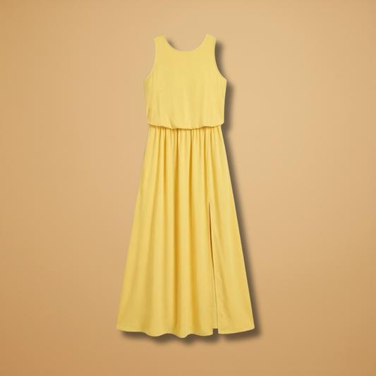Maxi Dress with Sleeveless Cut and Flowing Skirt for Women