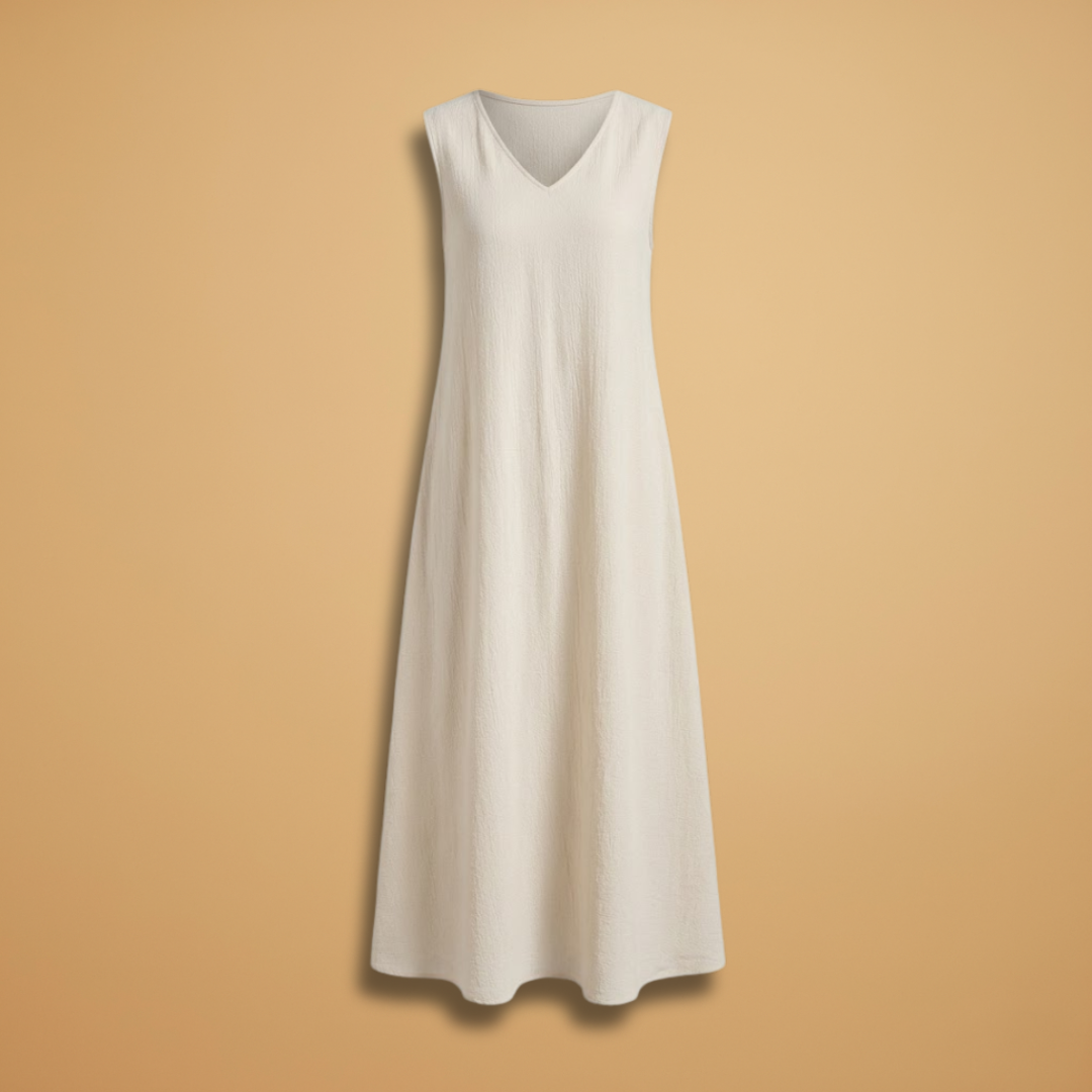 Maxi Dress V-Neckline and Side Split for Women