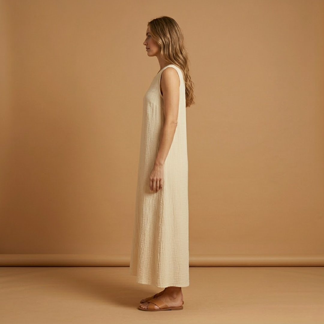 Maxi Dress V-Neckline and Side Split for Women