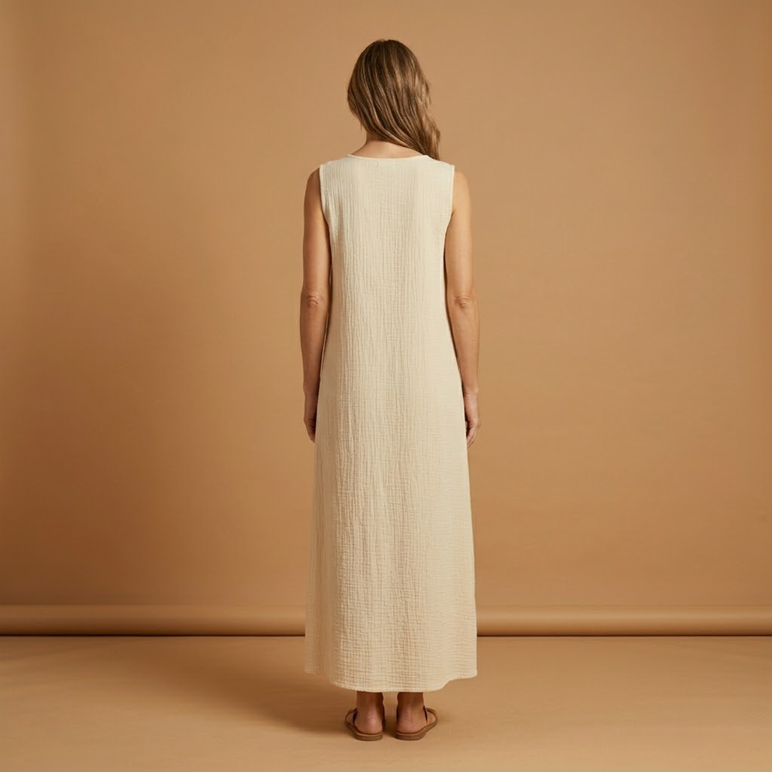 Maxi Dress V-Neckline and Side Split for Women