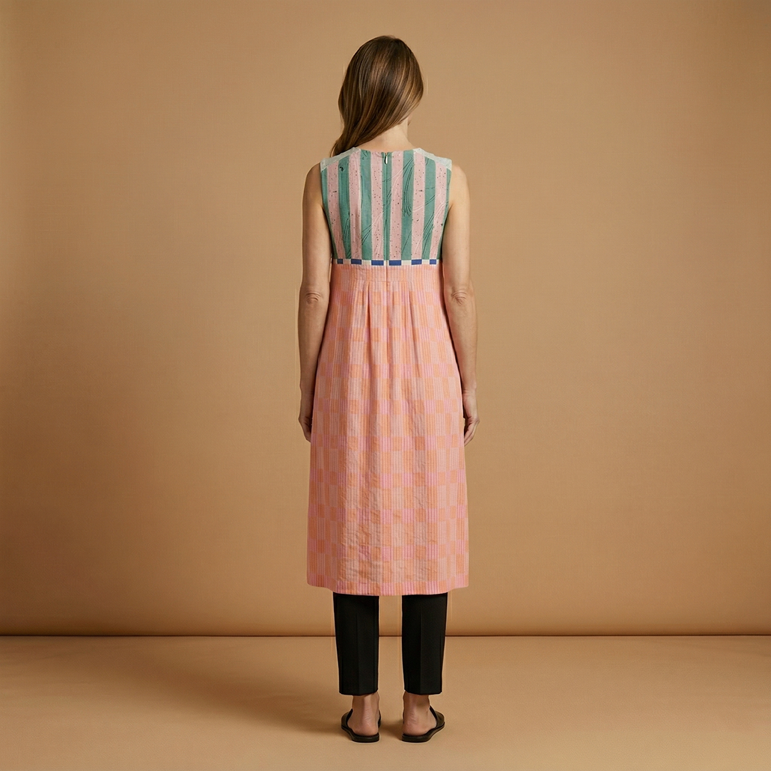 Midi Dress with Lightweight Linen Blend and Flowing Fit for Women