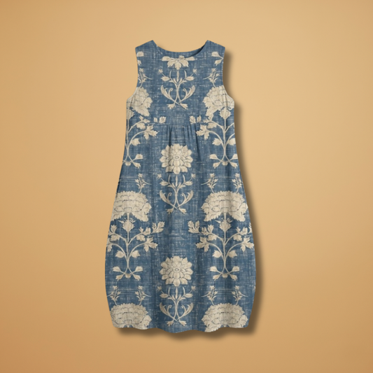 Midi Dress with Lightweight Sleeveless and Loose Fit for Women