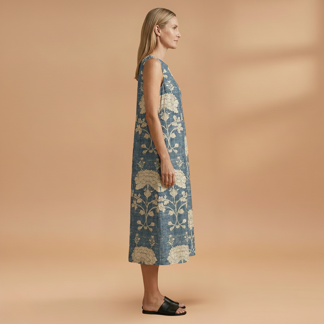 Midi Dress with Lightweight Sleeveless and Loose Fit for Women