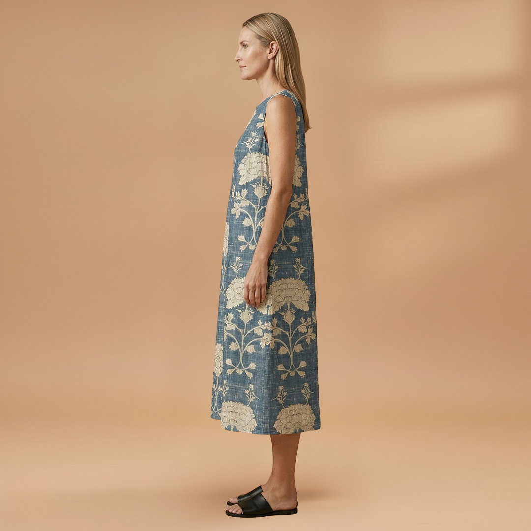 Midi Dress with Lightweight Sleeveless and Loose Fit for Women