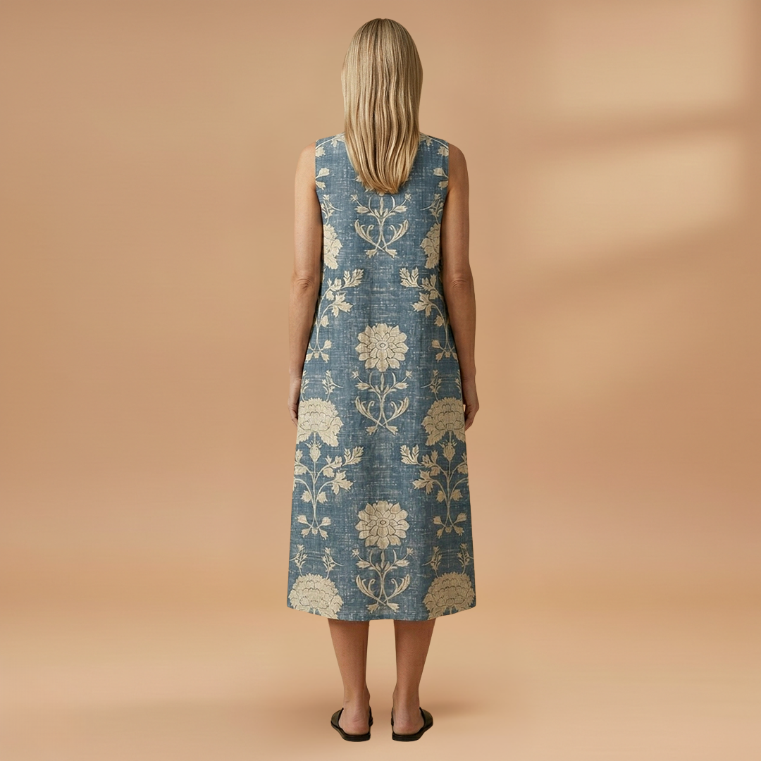Midi Dress with Lightweight Sleeveless and Loose Fit for Women