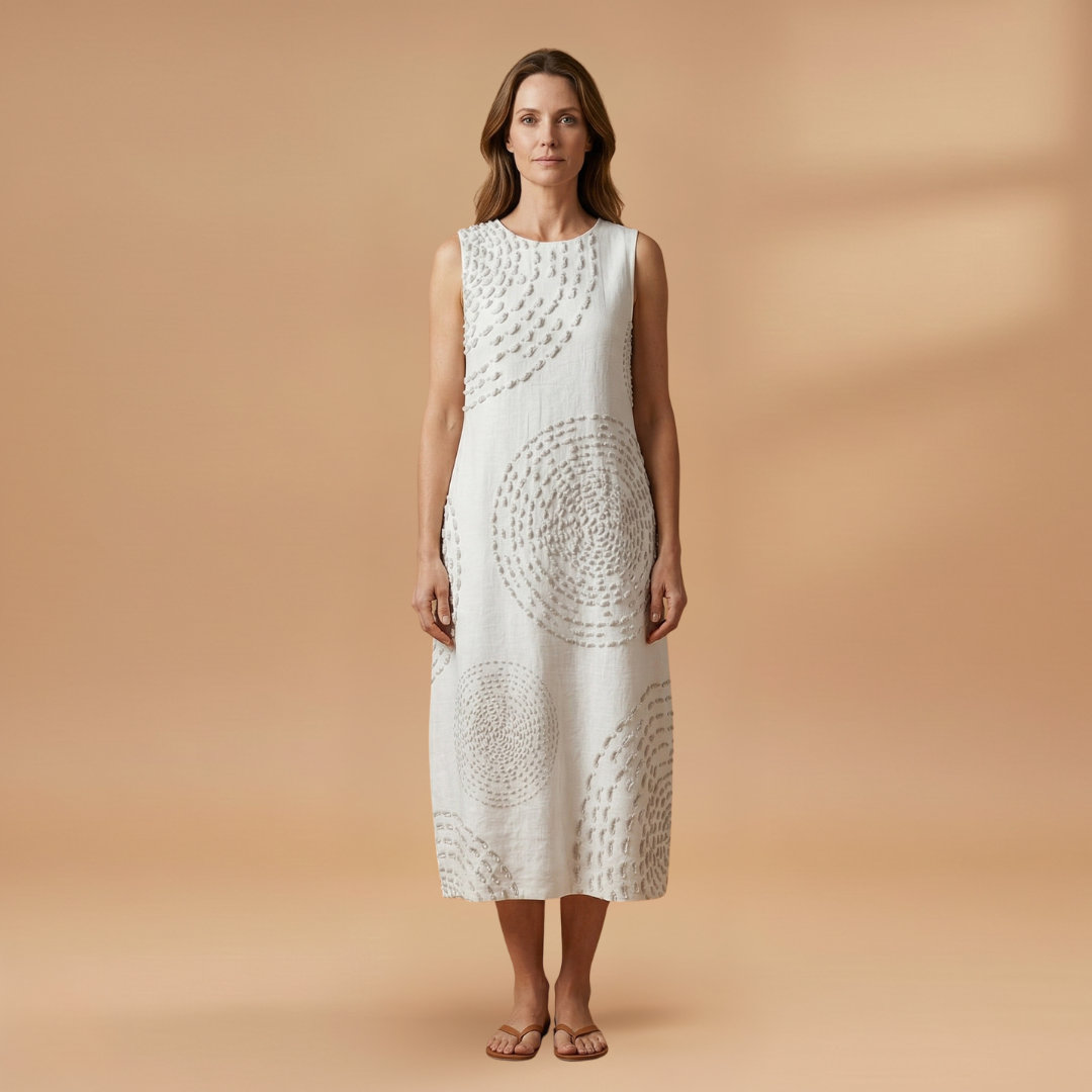 Midi Dress with Sleeveless Design and Convenient Pockets for Women