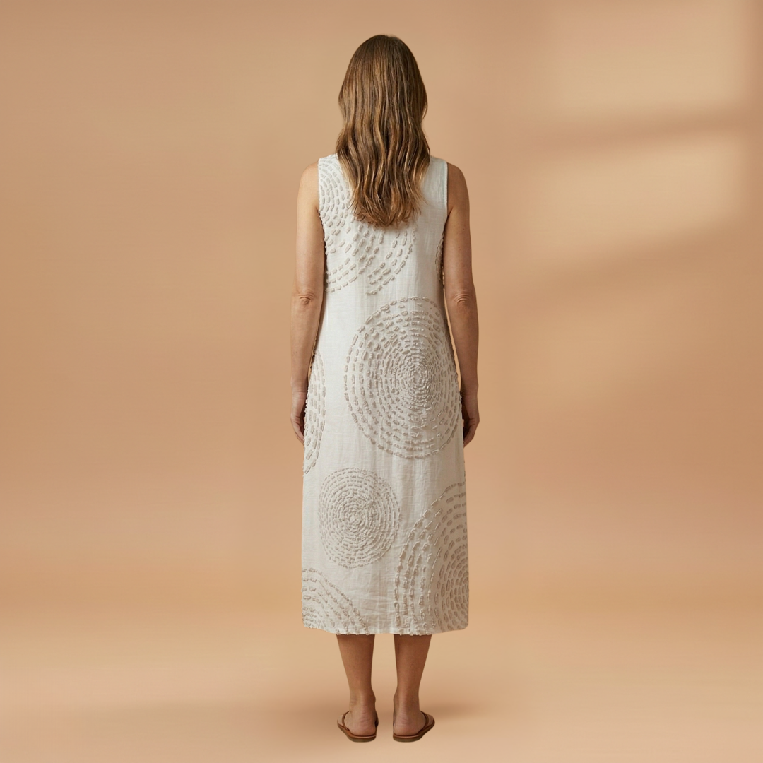Midi Dress with Sleeveless Design and Convenient Pockets for Women