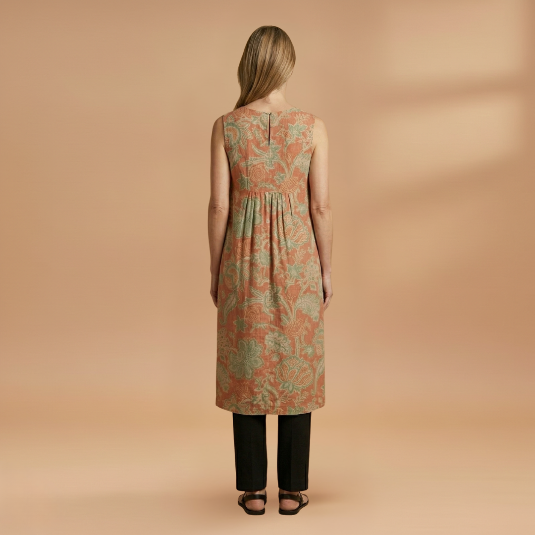 Midi Dress with Sleeveless and Breathable Fabric for Women