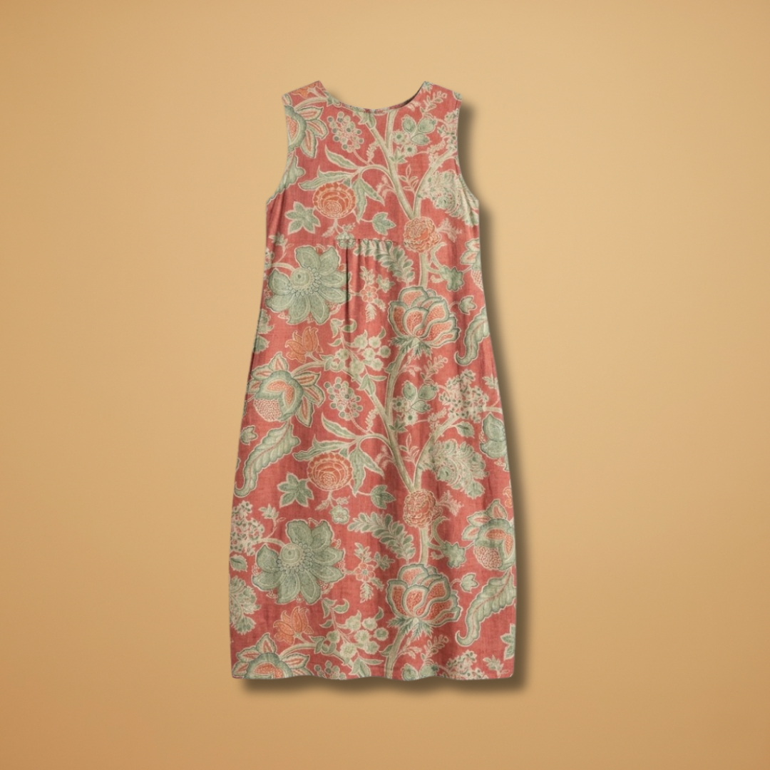 Midi Dress with Sleeveless and Breathable Fabric for Women