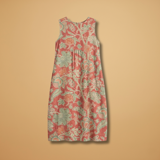 Midi Dress with Sleeveless and Breathable Fabric for Women