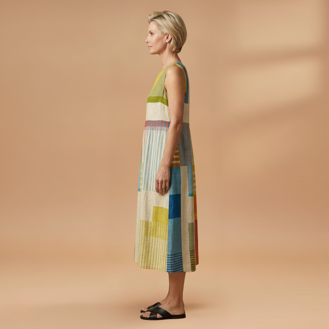 Midi Dress with Sleeveless and Loose Fit for Women