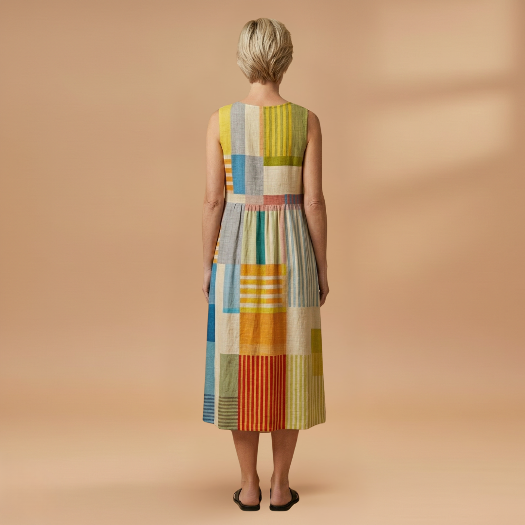Midi Dress with Sleeveless and Loose Fit for Women