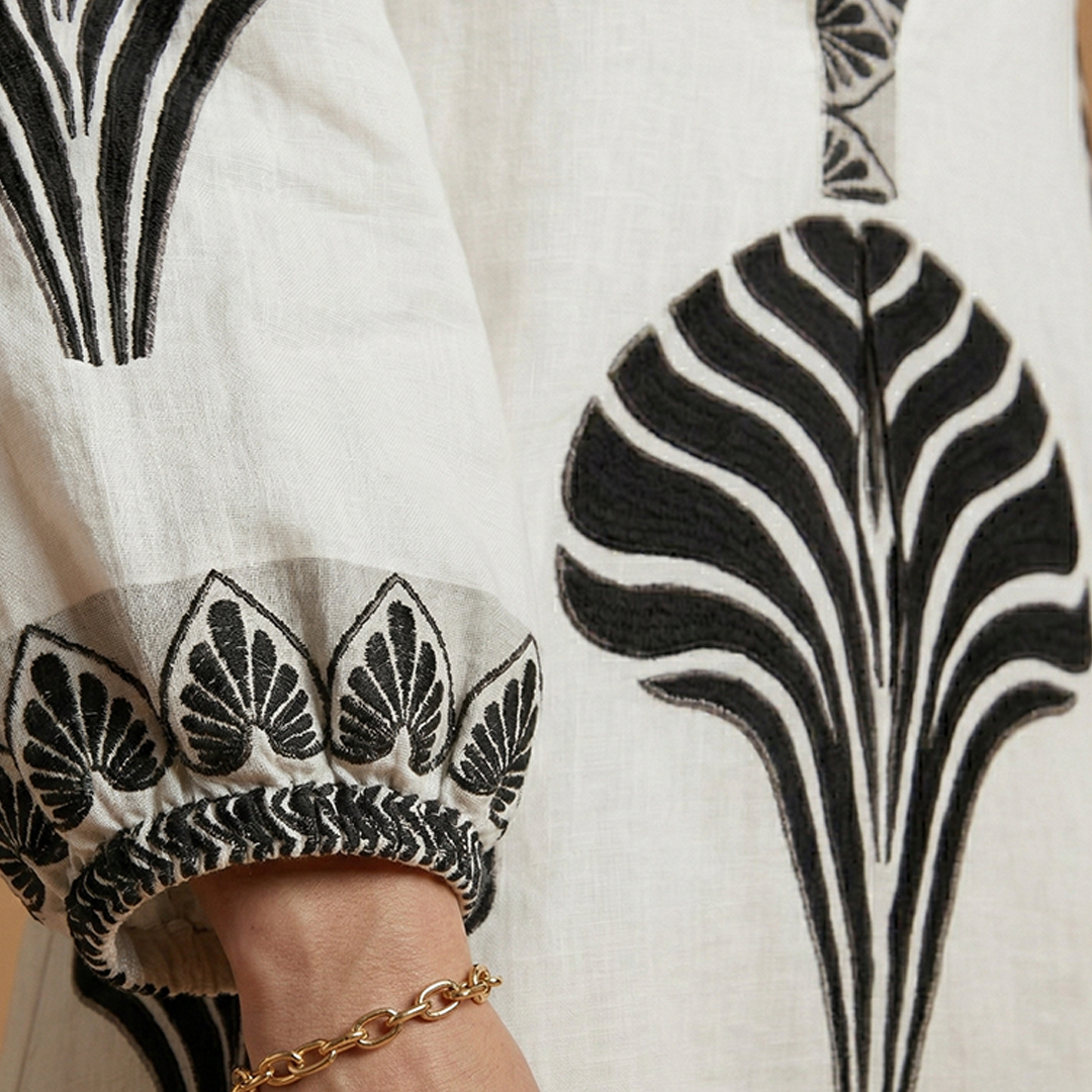 Mini Dress with Printed Surface and Loose Fit for Women