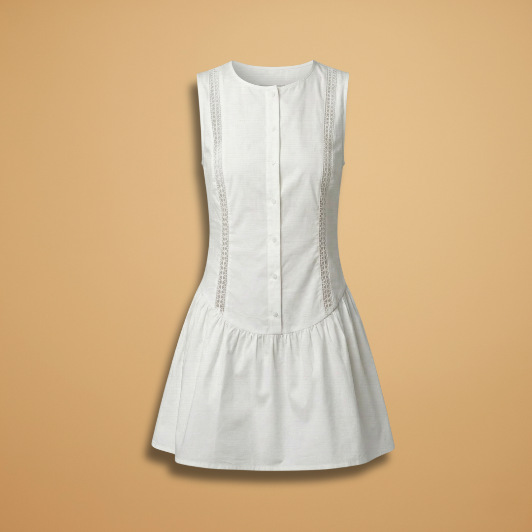 Mini Dress with Sleeveless Design and Side Cut-Outs for Women
