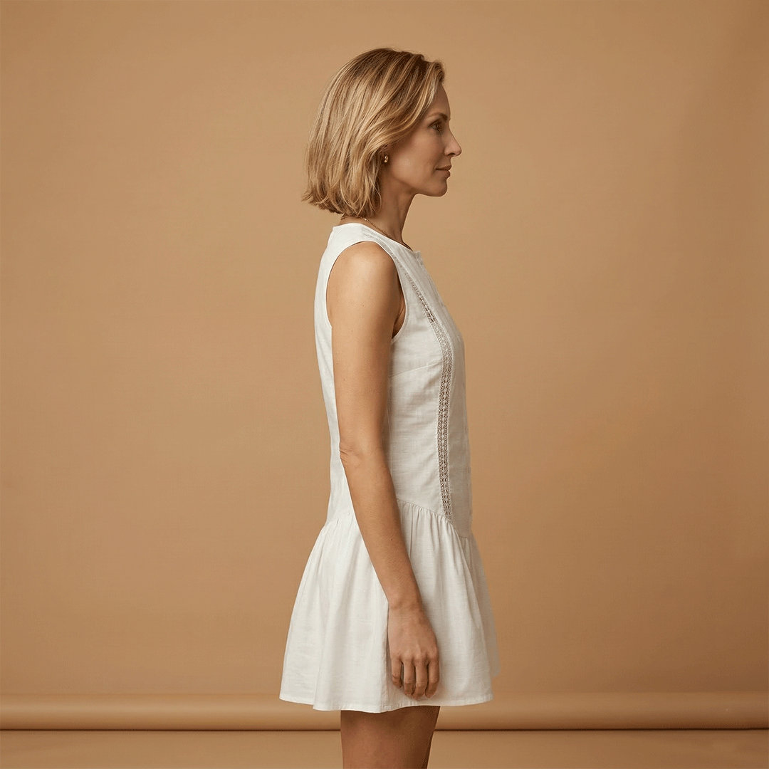 Mini Dress with Sleeveless Design and Side Cut-Outs for Women