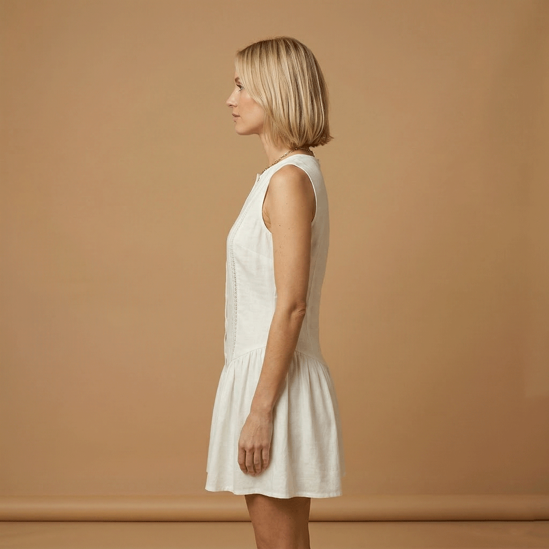 Mini Dress with Sleeveless Design and Side Cut-Outs for Women
