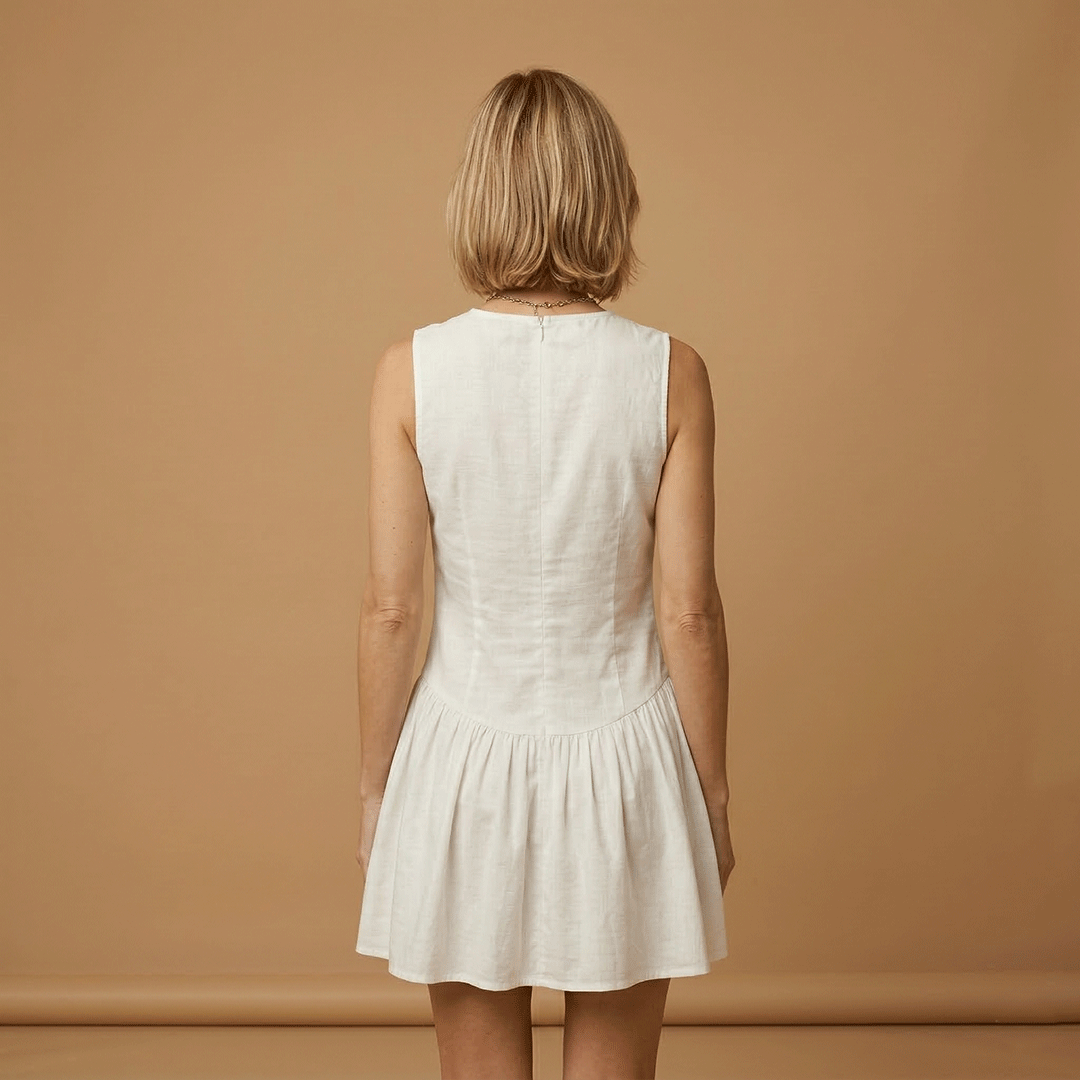 Mini Dress with Sleeveless Design and Side Cut-Outs for Women