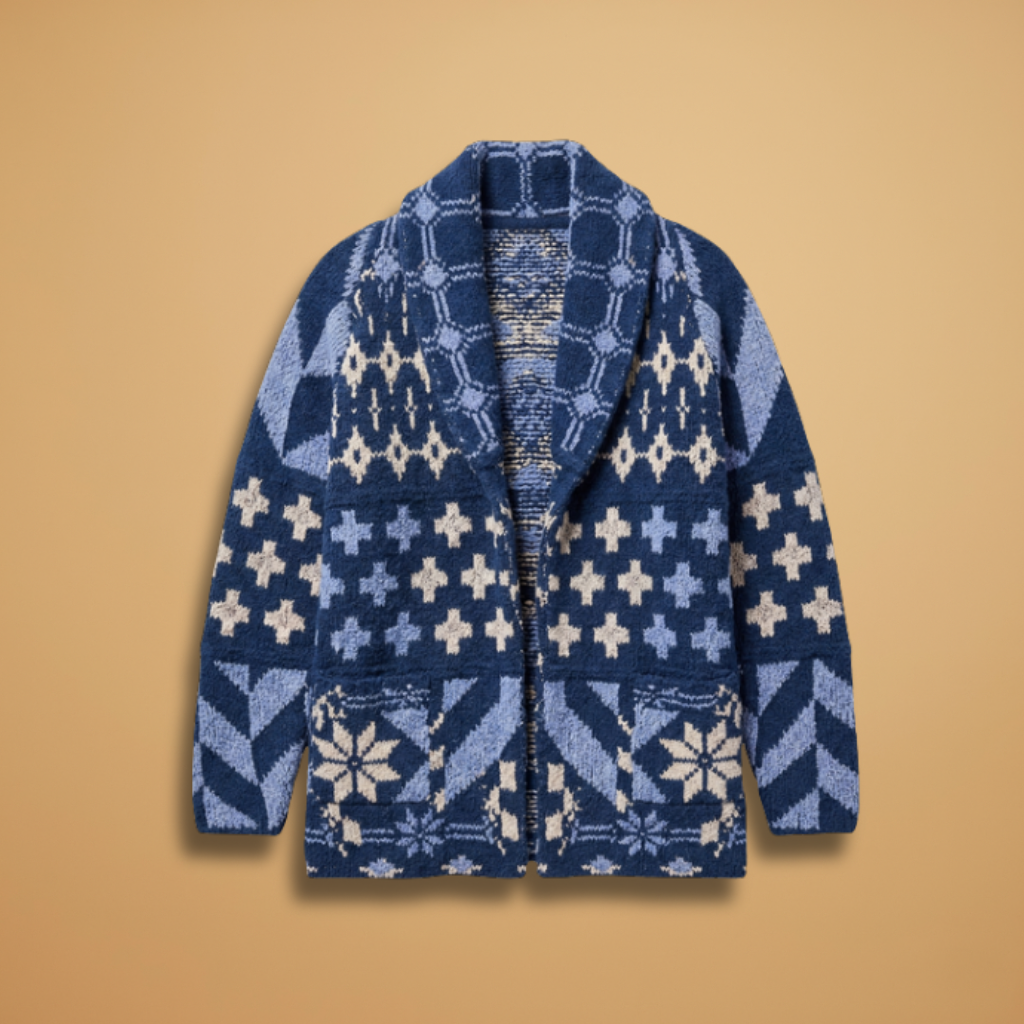 Oversized Cardigan with button fastening and collar for Women