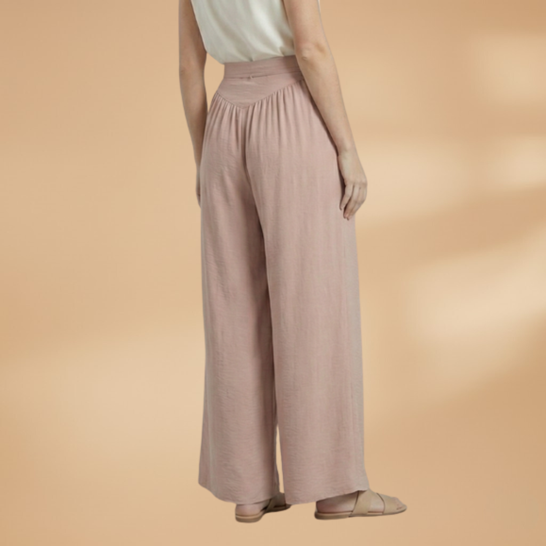 Palazzo Pants with Elastic Waistband and Drawstring for Women
