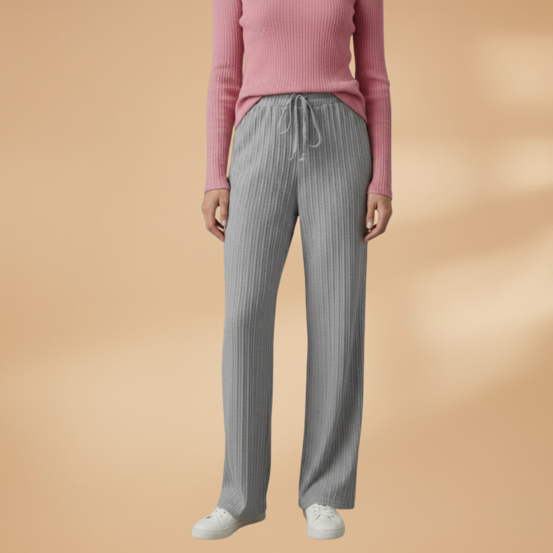 Palazzo Pants with Elastic Waistband and Drawstring for Women