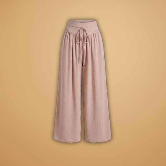 Palazzo Pants with Elastic Waistband and Drawstring for Women