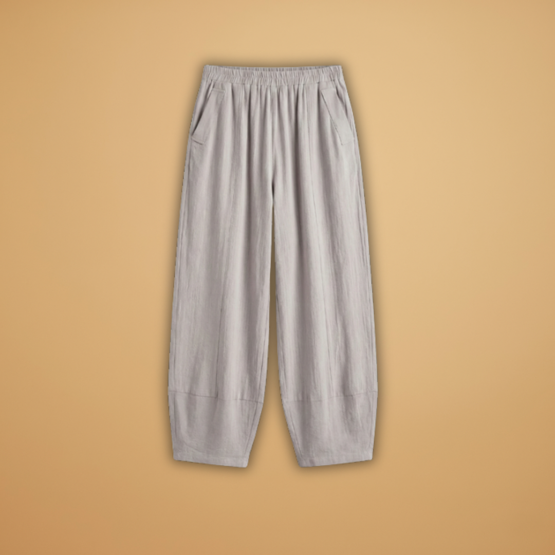 Palazzo Pants with Elastic Waistband and Pockets for Women
