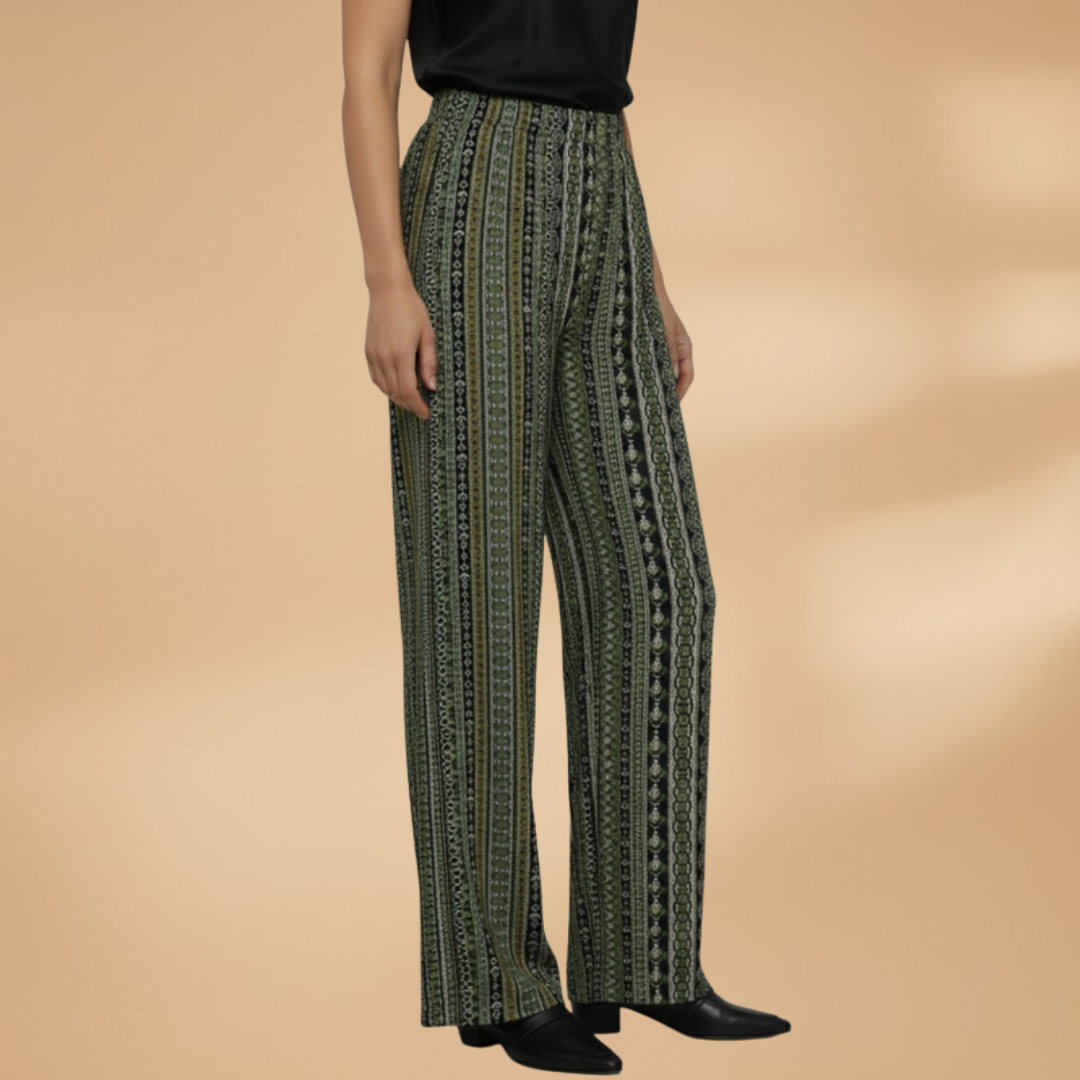 Palazzo Pants with Elastic Waistband and Wide Legs for Women