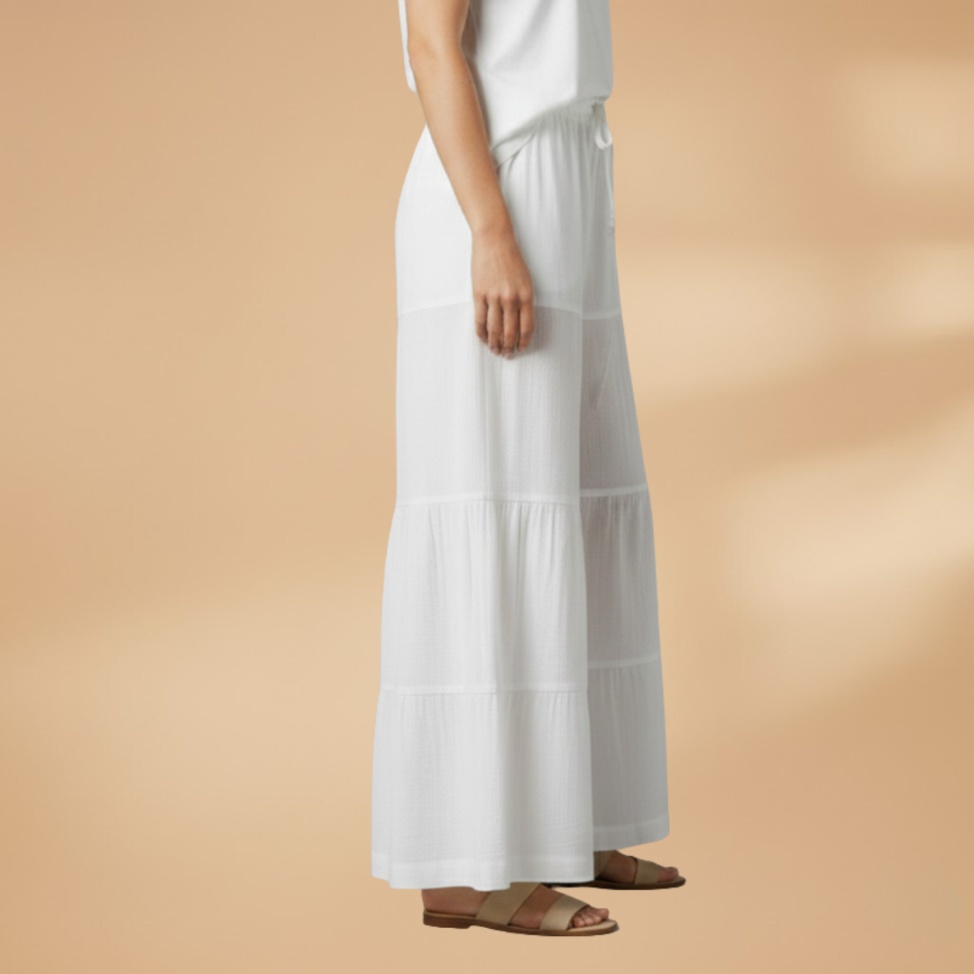 Palazzo Pants with Elastic Waistband and Wide Legs for Women