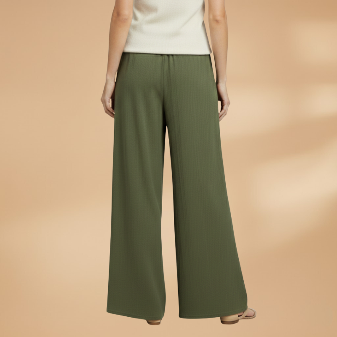 Palazzo Pants with Elastic Waistband and Wide Legs for Women