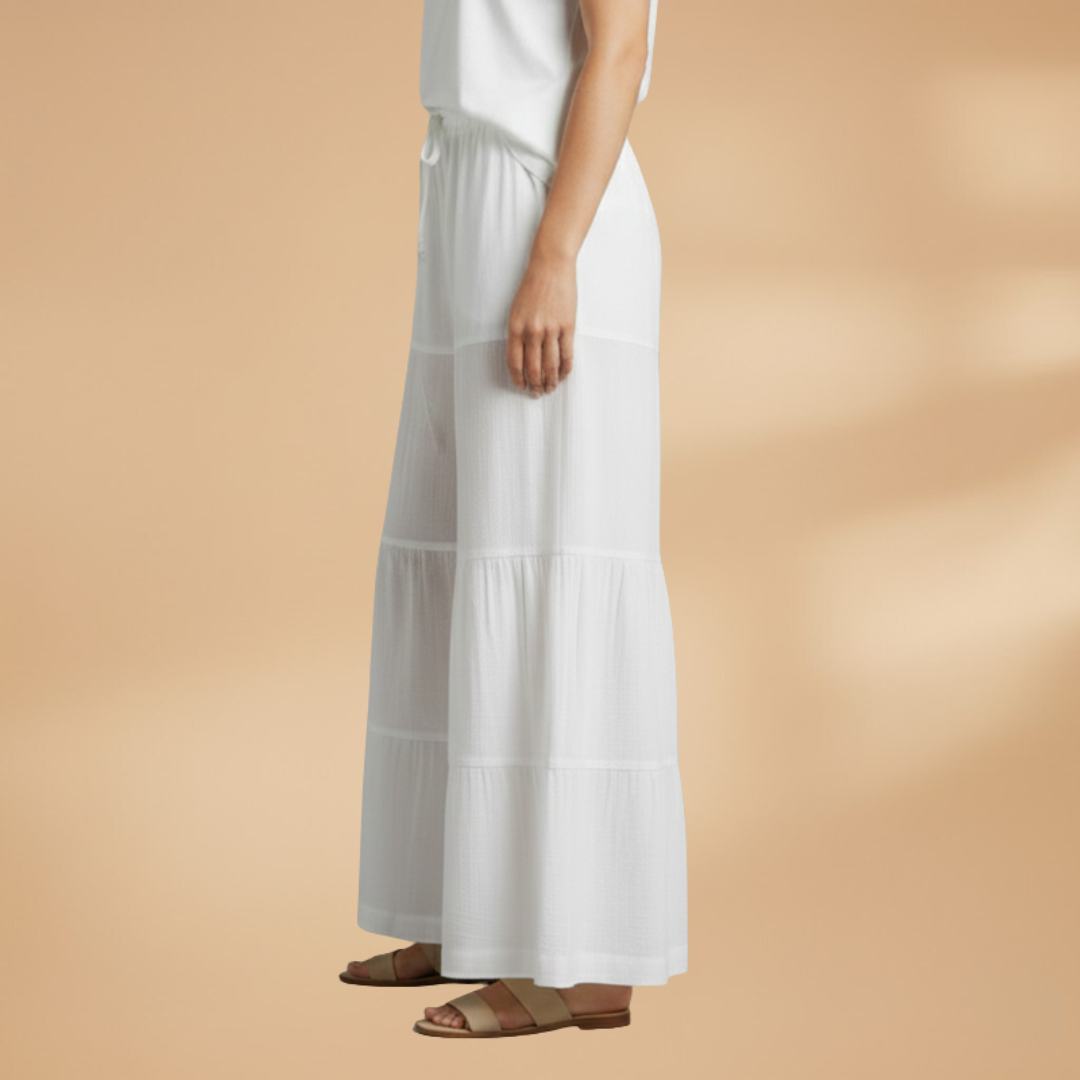 Palazzo Pants with Elastic Waistband and Wide Legs for Women