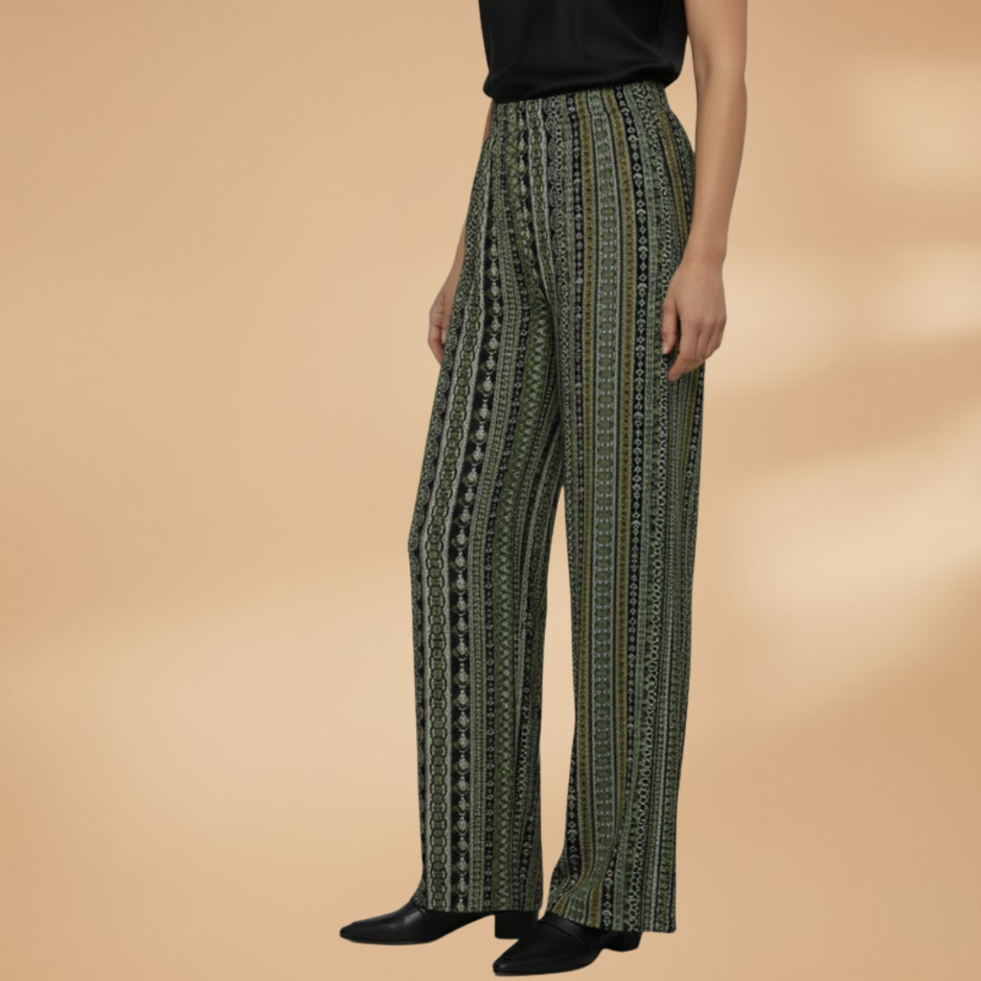 Palazzo Pants with Elastic Waistband and Wide Legs for Women