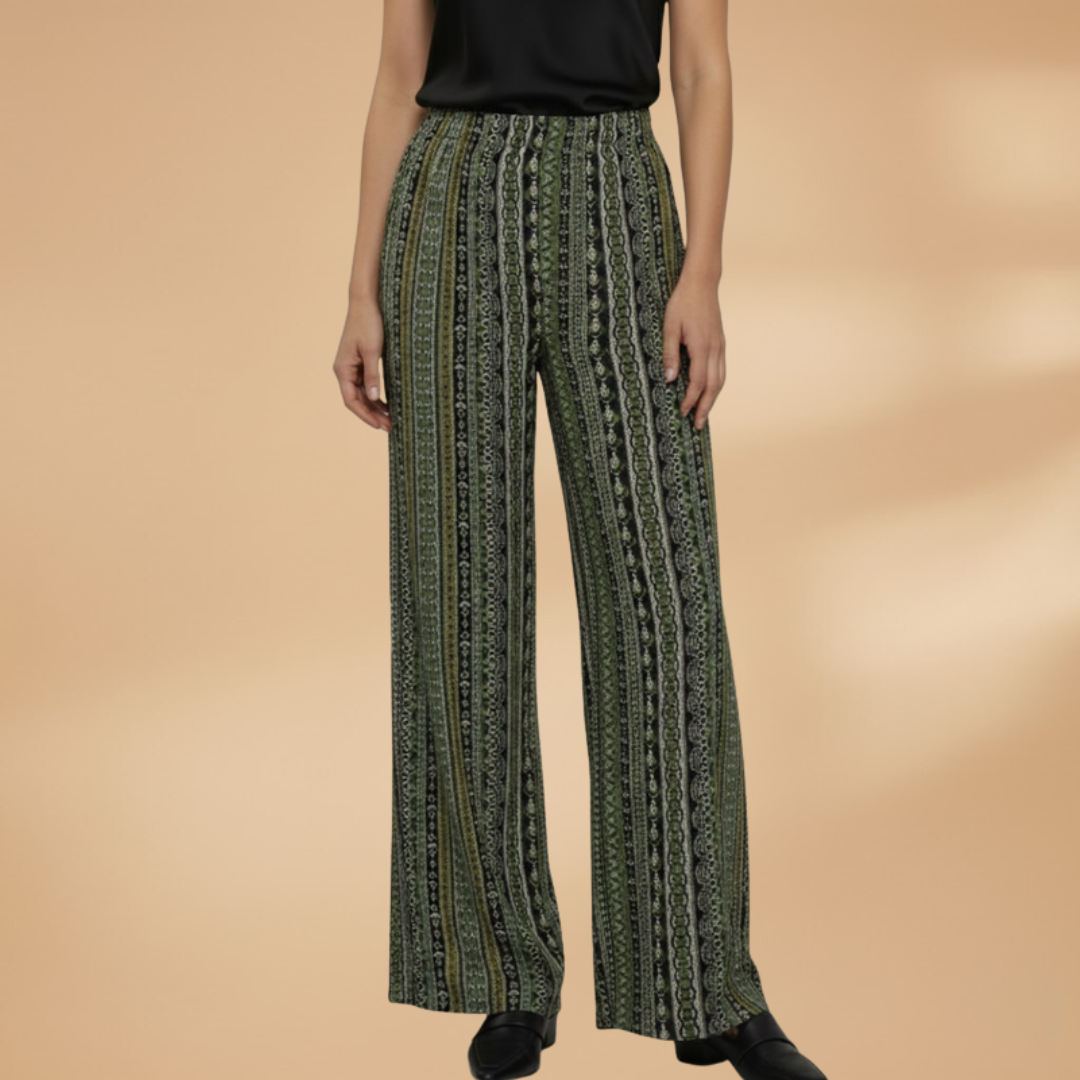 Palazzo Pants with Elastic Waistband and Wide Legs for Women