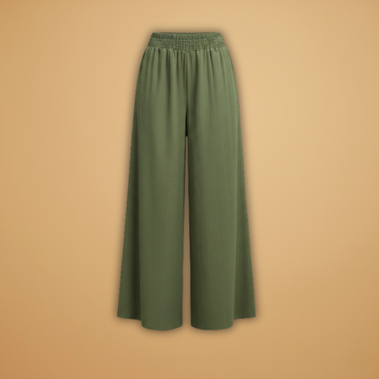 Palazzo Pants with Elastic Waistband and Wide Legs for Women