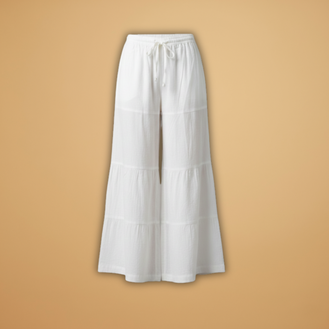 Palazzo Pants with Elastic Waistband and Wide Legs for Women