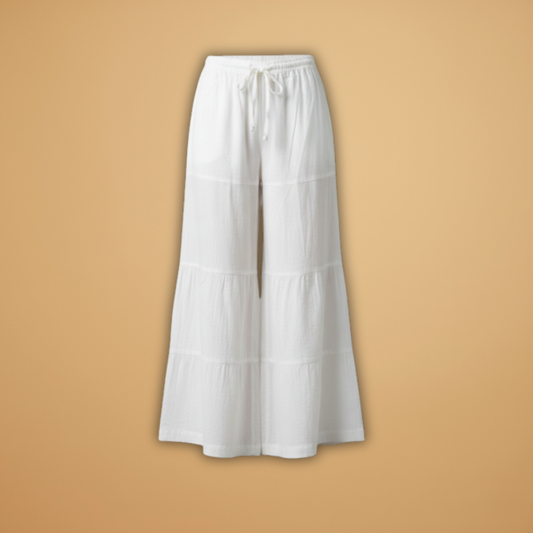 Palazzo Pants with Elastic Waistband and Wide Legs for Women