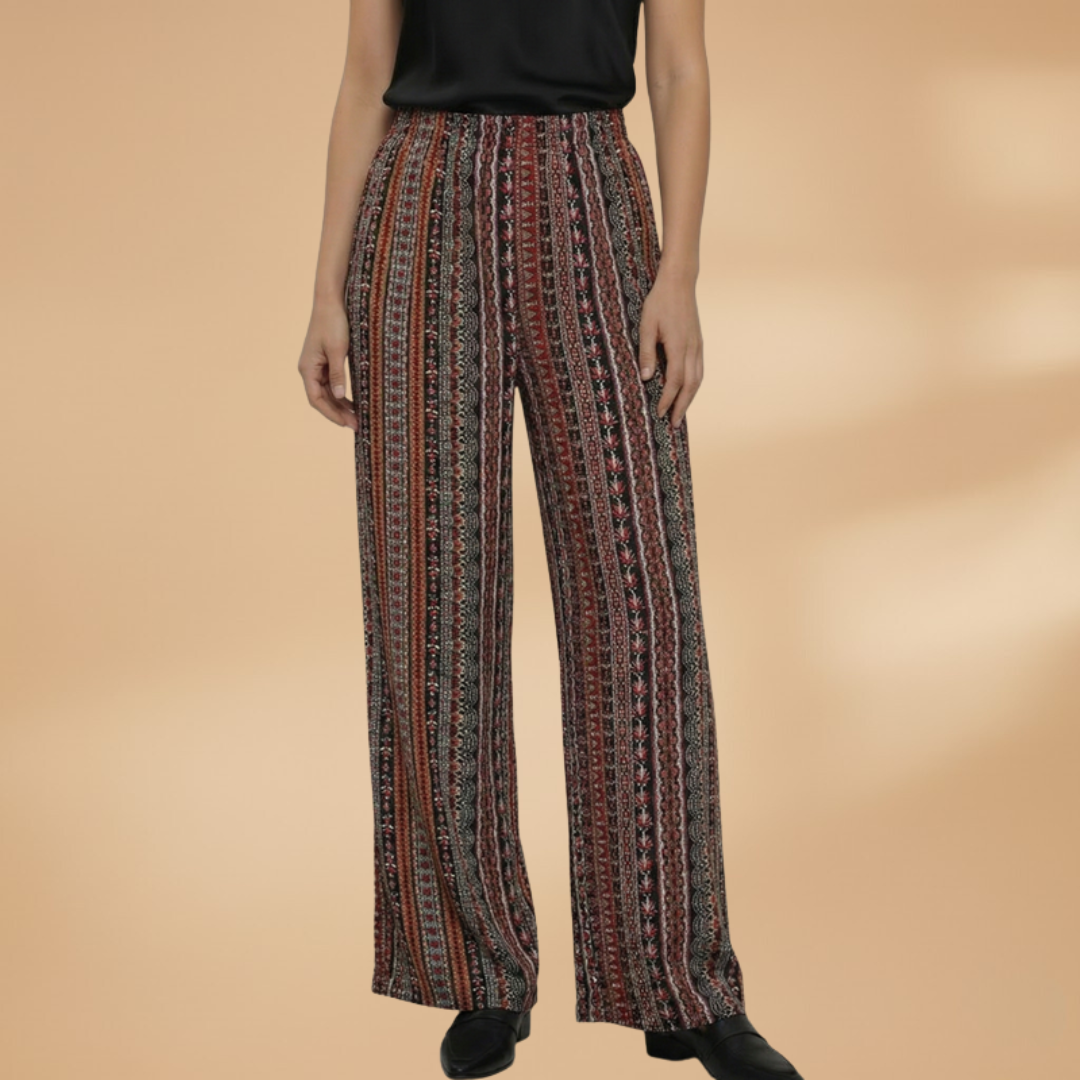 Palazzo Pants with Elastic Waistband and Wide Legs for Women