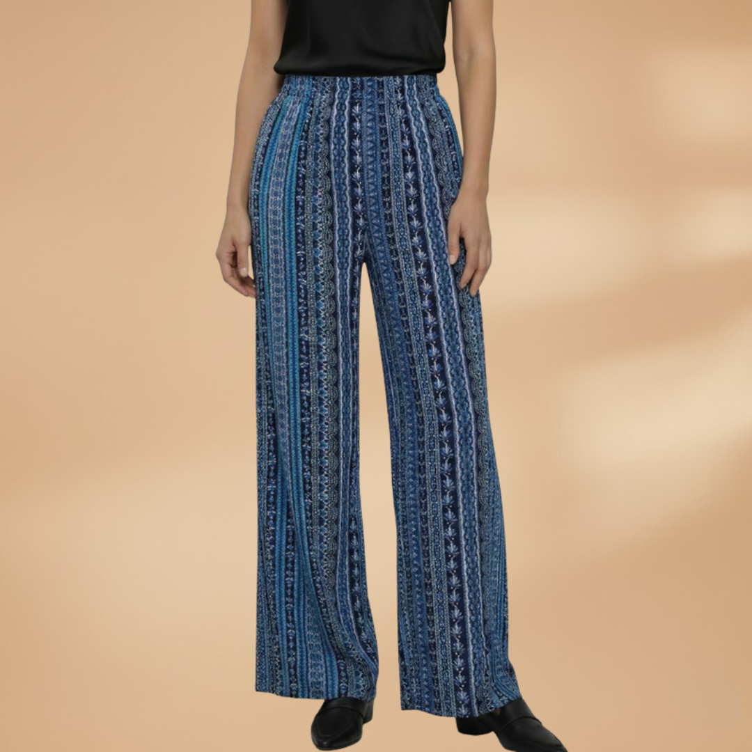 Palazzo Pants with Elastic Waistband and Wide Legs for Women
