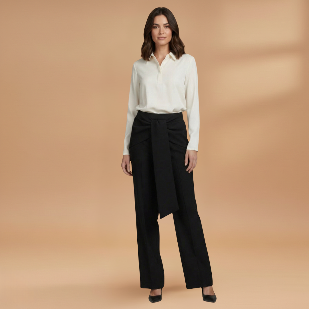 Palazzo Pants with High Waist and Pleats for Women