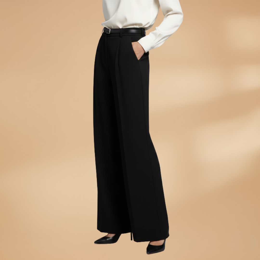Palazzo Pants with High Waist and Tie Belt for Women
